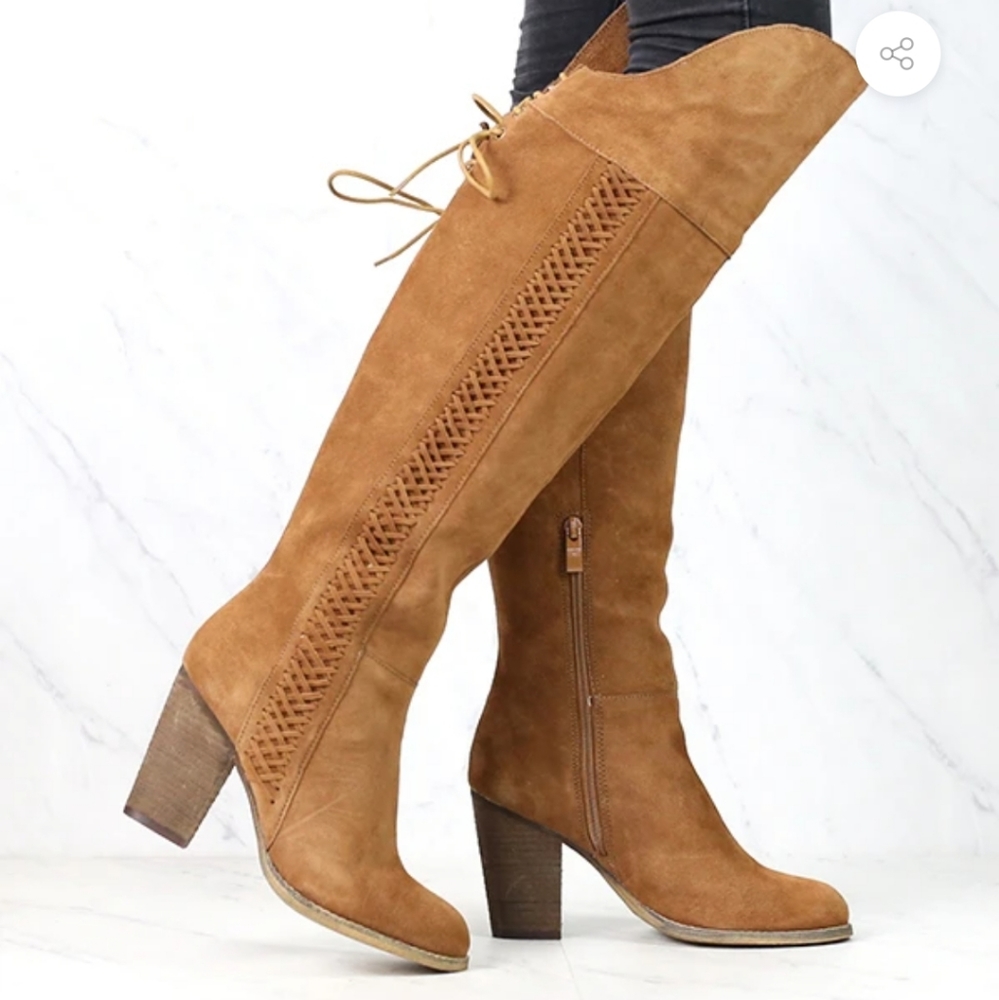 Knee high tan boots